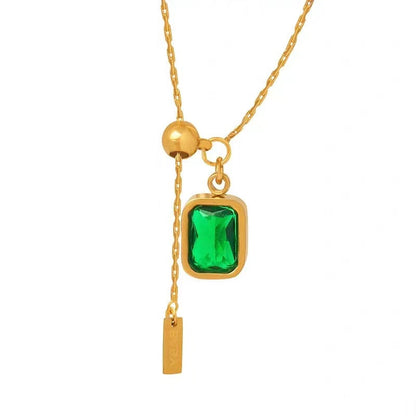 A green necklace with tassels 2025081214