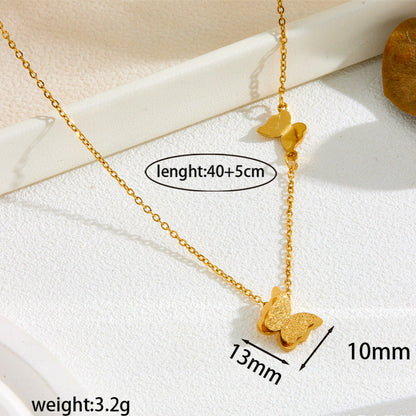 Titanium steel colorless necklace 2025081301