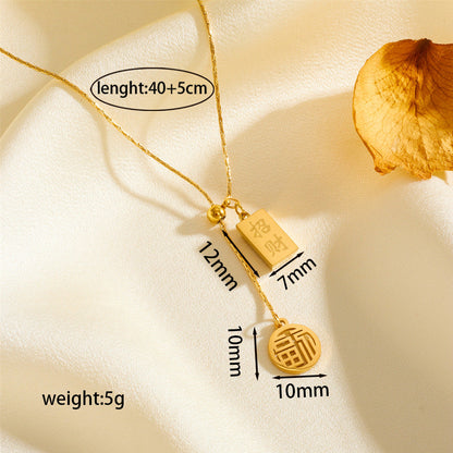 Titanium steel jewelry collarbone chain 2025081106