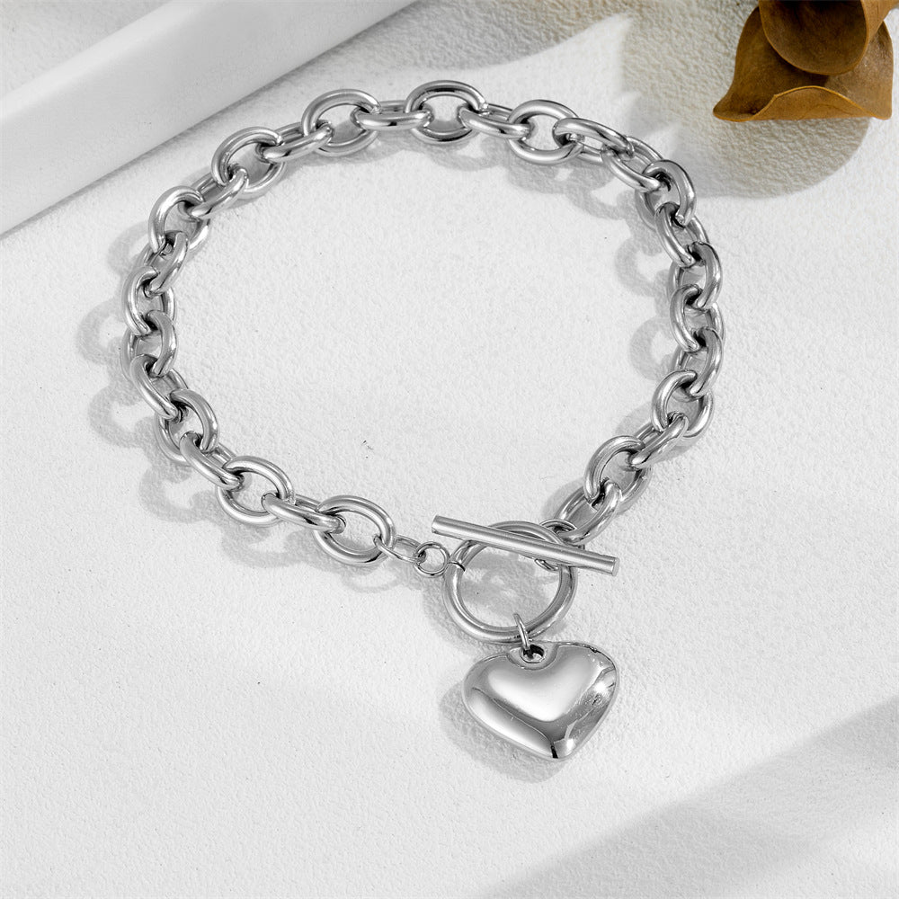 Titanium steel peach-shaped Ot clasp necklace bracelet 2025081304