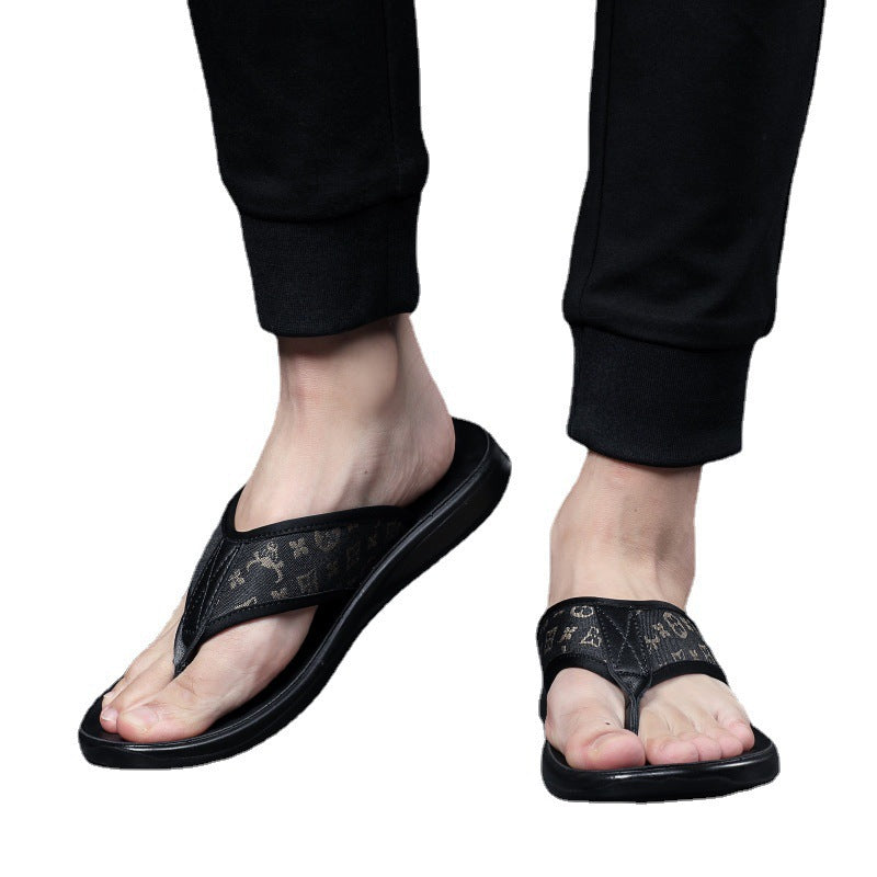 Trendy casual anti-slip men's slippers 2025080105