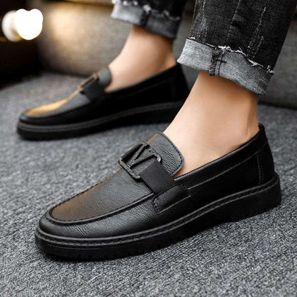 Versatile Bean Shoes Men'S 2025 Spring New Korean Style Casual Leather Shoes 1025072901