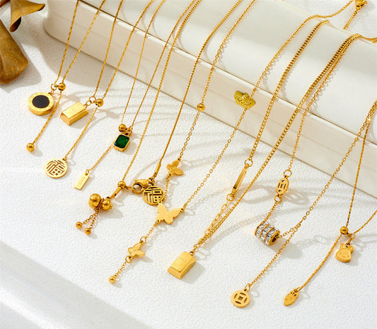 Titanium steel jewelry collarbone chain 2025081106