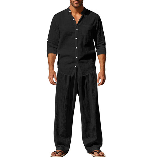 Linen casual men's beach suit