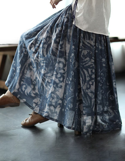 Summer Comfortable Floral Linen Skirt