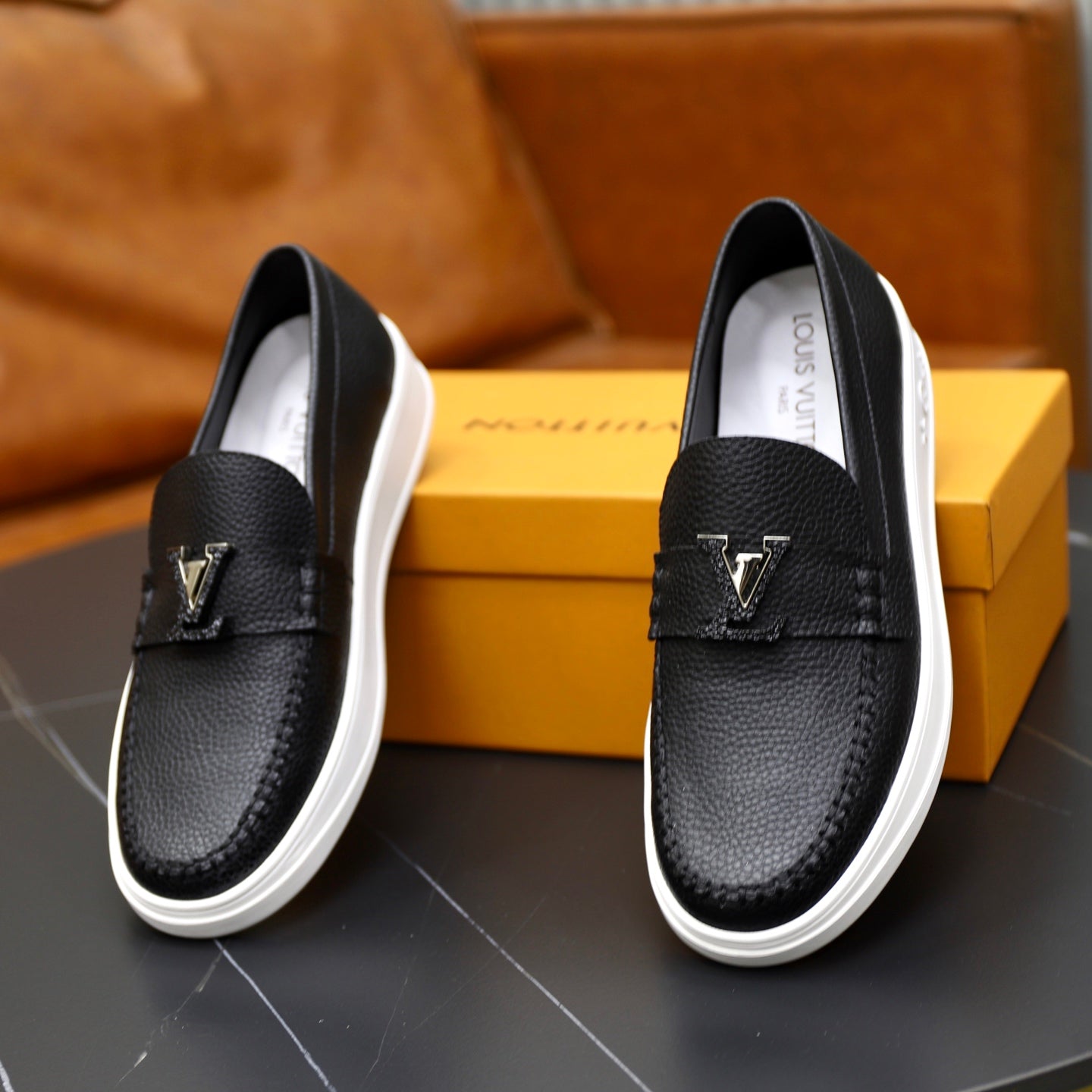 Lvv cowhide casual slip on shoes 0724091604