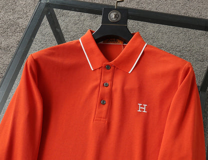 HMS fashion men's stand collar polo long sleeve 0725092903