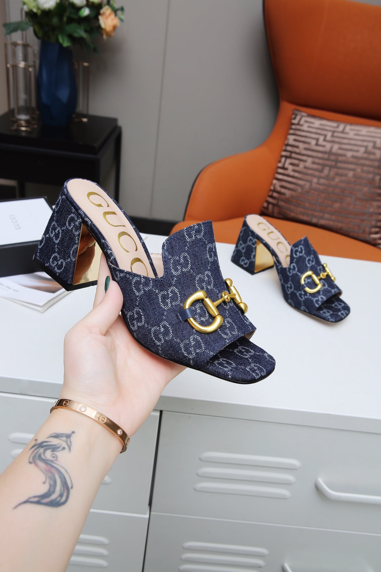 GG Fashion printed thick-soled and chunk-heeled sandals 0725091506