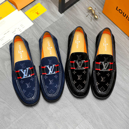 Lvv suede printed cowhide upper leather shoes 0725073008