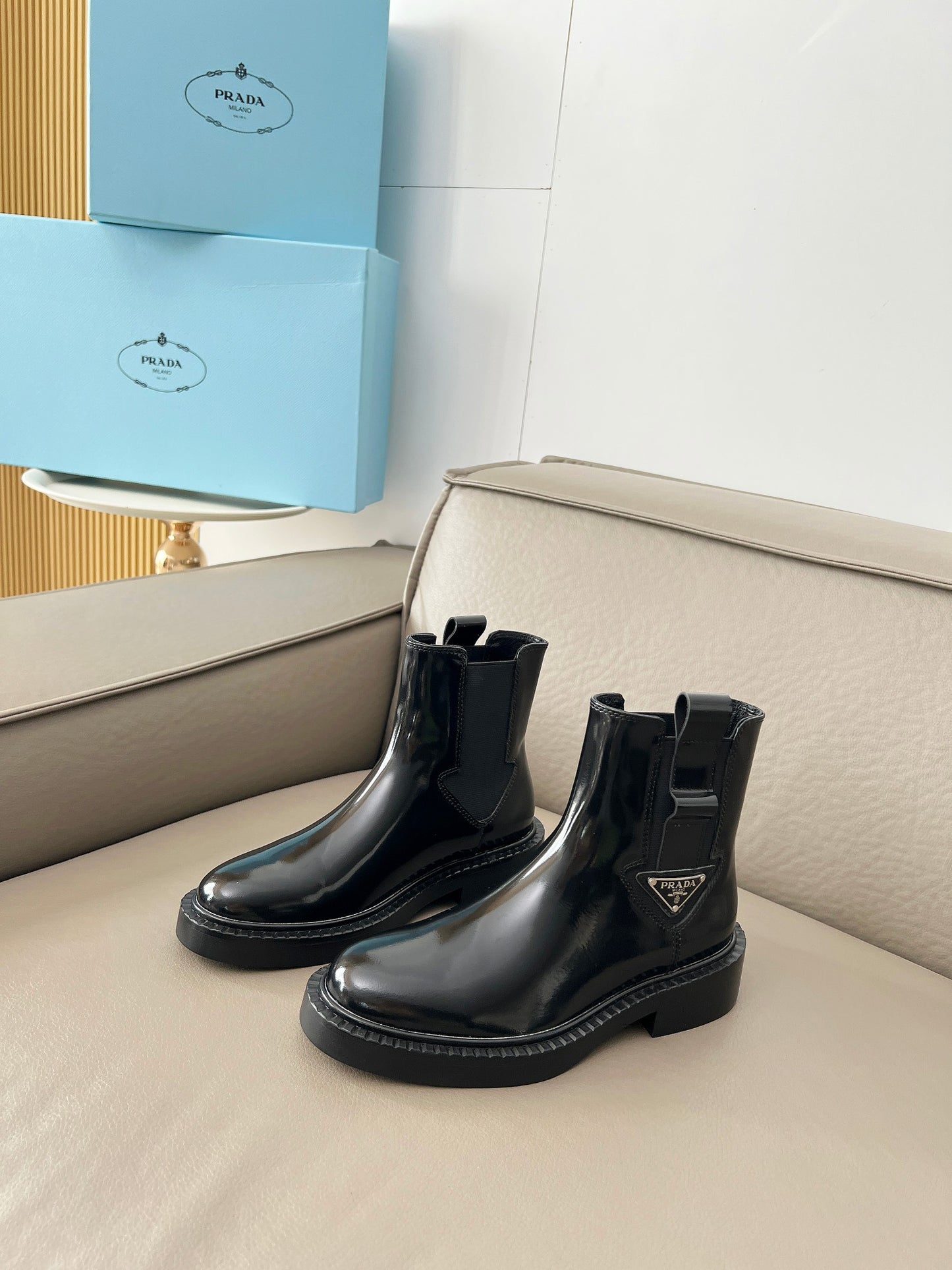 Prd new patent leather high-top boots 0725091501