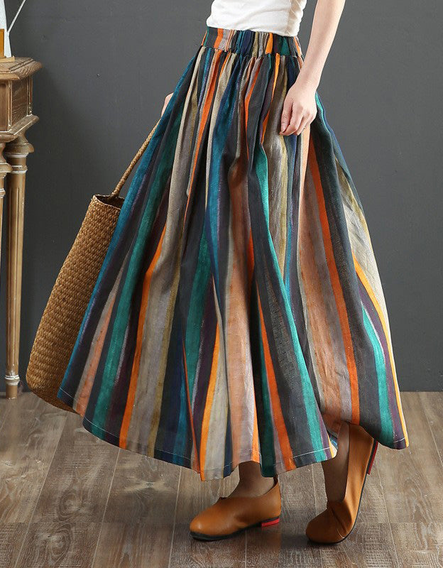 Summer Comfortable Floral Linen Skirt