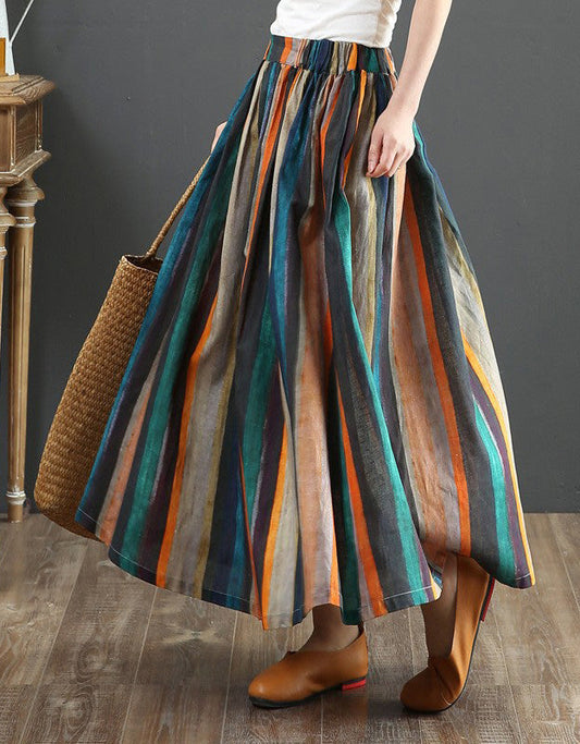 Summer Comfortable Floral Linen Skirt