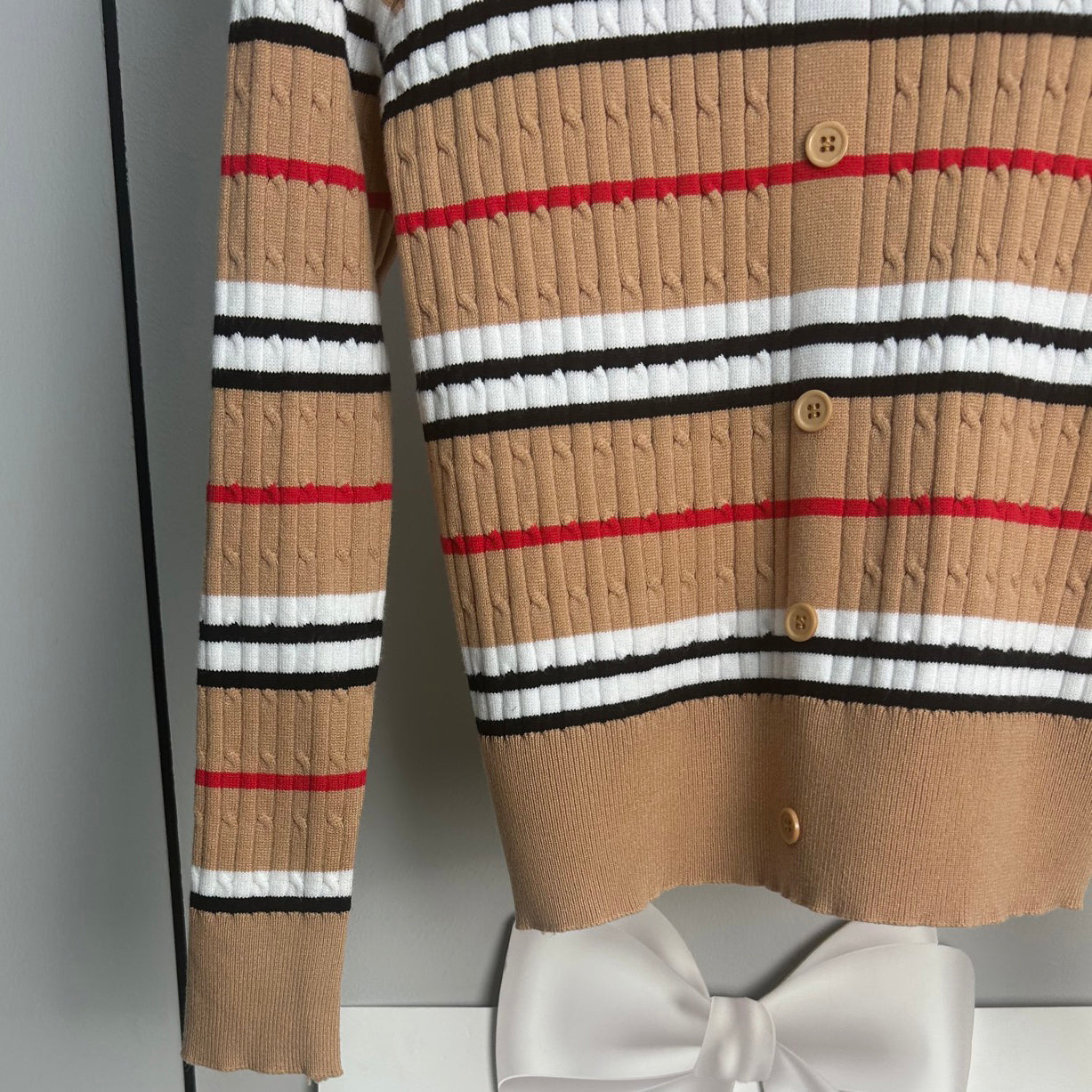 New Fashionable Plaid Knit Polo Shirt 1025092211