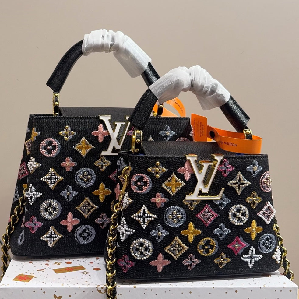 Denim Embroidered Tote Bag 1025092306