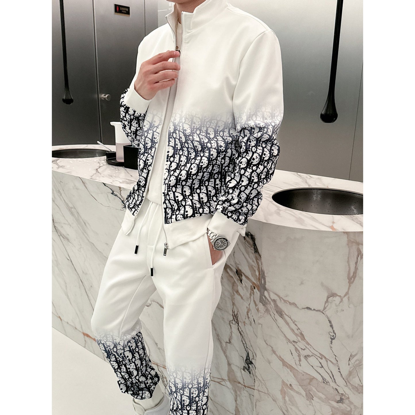 Fashion Zipper Cardigan Set 1025092412